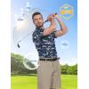 imageZITY Select Golf Shirts for Men Short Sleeve UPF 50 Print Performance Polo Moisture Wicking Funny Golf Collared ShirtsNavy Line Boat