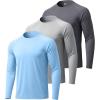 imageZITY 3 Pack Long Sleeve Shirts for Men UPF 50 Sun Protection Crew Neck TShirt Rash Guard for Hiking Running Swimming3packlight Sky BlueLight GrayDark Gray