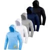 imageZITY 5 Pack Mens Sun Protection Long Sleeve Hoodie Shirts UPF 50 Fishing Shirts Lightweight Athletic Rash Guard SweatshirtsLightblueWhiteLightgrayDarkblueBlack