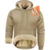 imageZITY Mens Sherpa Lined Hoodie Sweatshirts Heavy Pullover Kangaroo Pocket Winter Windproof Warm Fleece Hoodie AthleticLight Brown