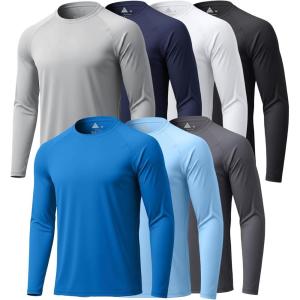 imageZITY 7 Pack Long Sleeve Shirts for Mens UPF 50 Sun Protection TShirt Active Crew Neck Tee Workout Tops Bulk7packroyalblueLightgrayDarkgrayLightblueDarkblueWhiteBlack