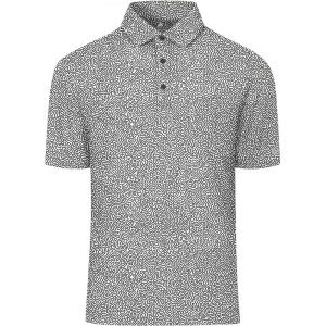 imageZITY Select Golf Shirts for Men Short Sleeve UPF 50 Print Performance Polo Moisture Wicking Funny Golf Collared ShirtsBlack White Dot Texture