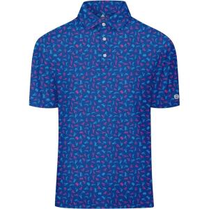 imageZITY Select Golf Shirts for Men Short Sleeve UPF 50 Print Performance Polo Moisture Wicking Funny Golf Collared ShirtsBlue Purple Lobster
