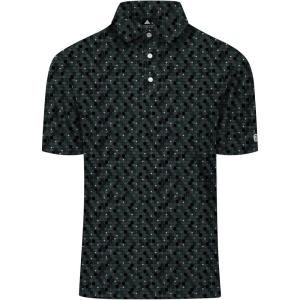 imageZITY Select Golf Shirts for Men Short Sleeve UPF 50 Print Performance Polo Moisture Wicking Funny Golf Collared ShirtsDark Green Octagram