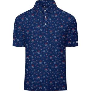 imageZITY Select Golf Shirts for Men Short Sleeve UPF 50 Print Performance Polo Moisture Wicking Funny Golf Collared ShirtsNavy Festival Party