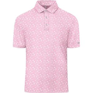 imageZITY Select Golf Shirts for Men Short Sleeve UPF 50 Print Performance Polo Moisture Wicking Funny Golf Collared ShirtsPink Flower