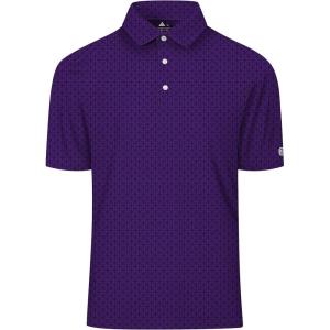 imageZITY Select Golf Shirts for Men Short Sleeve UPF 50 Print Performance Polo Moisture Wicking Funny Golf Collared ShirtsPurple Oval