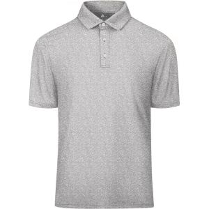 imageZITY Select Golf Shirts for Men Short Sleeve UPF 50 Print Performance Polo Moisture Wicking Funny Golf Collared ShirtsWhite Wave