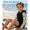 imageZITY Boys Rash Guard Hooded Fishing Shirt Kids UPF 50 Long Sleeve Sun Hoodie Youth UV Protection Beach Swim ShirtsBlack