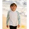imageZITY Boys Rash Guard Hooded Fishing Shirt Kids UPF 50 Long Sleeve Sun Hoodie Youth UV Protection Beach Swim ShirtsBright White