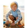 imageZITY Boys Rash Guard Hooded Fishing Shirt Kids UPF 50 Long Sleeve Sun Hoodie Youth UV Protection Beach Swim ShirtsLight Blue