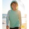 imageZITY Boys Rash Guard Hooded Fishing Shirt Kids UPF 50 Long Sleeve Sun Hoodie Youth UV Protection Beach Swim ShirtsMint Green