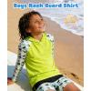 imageZITY Boys Rash Guard Hooded Fishing Shirt Kids UPF 50 Long Sleeve Sun Hoodie Youth UV Protection Beach Swim ShirtsNeon Green