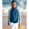 imageZITY Boys Rash Guard Hooded Fishing Shirt Kids UPF 50 Long Sleeve Sun Hoodie Youth UV Protection Beach Swim ShirtsRoyal Blue
