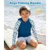 imageZITY Boys Rash Guard Hooded Fishing Shirt Kids UPF 50 Long Sleeve Sun Hoodie Youth UV Protection Beach Swim ShirtsRoyal Blue